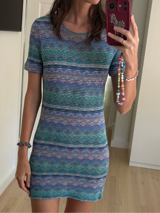 Missoni Dresses & Skirts - Missoni Multi-Color Striped Short Sleeve Knit Dress